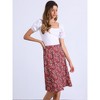 INSPIRE CHIC Women's Floral Ruffle Elastic High Waist Button Flowy Split Skirt - 3 of 4