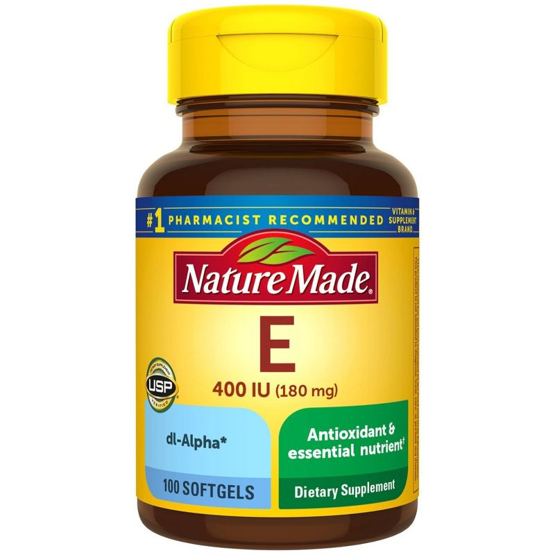 Nature Made Vitamin E 180mg (400 IU) dl-Alpha for Antioxidant Support Softgels - 100ct, 1 of 12