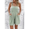 I AM A FASHION JUNKY Square Neck Pockets Button Tirm Ruched Romper - 2 of 4