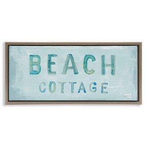 Stupell Industries Rustic Beach Cottage Watercolor Black Framed Floater Canvas Wall Art - 1 of 4