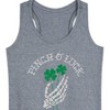 Women's Instant Message St. Patrick's Day Pinch Of Luck Skeleton Graphic Racerback Tank - Heather Grey - Large - 2 of 4