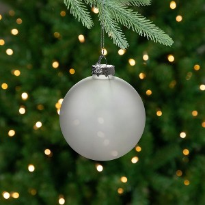Northlight Frosted Matte Glass Christmas Ball Ornaments - 3.25" (80mm) - Clear - 6ct - 1 of 4