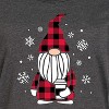 Women's - Instant Message - Buffalo Plaid Gnome Snowflakes Christmas Graphic T-shirt Dress - 2 of 4