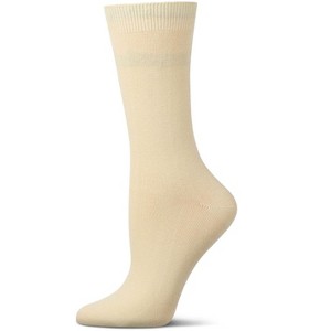 Memoi Women's Flat-Knit Bamboo Blend Crew Socks - 1 of 4