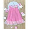 Glittery Pink Bow Sequin Ruffle Dress Mia Belle Girls, Pink, 2T - 2 of 4