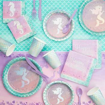 Iridescent Mermaid Party Supplies Collection