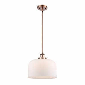 Bell - 1 Light Stem Hung Mini Pendant In Industrial Style-10 Inches Tall and 12 Inches Wide - 1 of 1