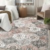 Machine Washable Area Rugs, Non-Slip Low Pile Accent Rug, Stain Resistant Faux Wool Oriental Carpet for Living Room, Bedroom - 3 of 4