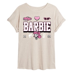 Women's - Barbie - Tie Dye Barbie Oversized Graphic T-Shirt - 1 of 4