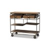 2 Drawer Grant Vintage Rustic Industrial Wood And Metal Kitchen