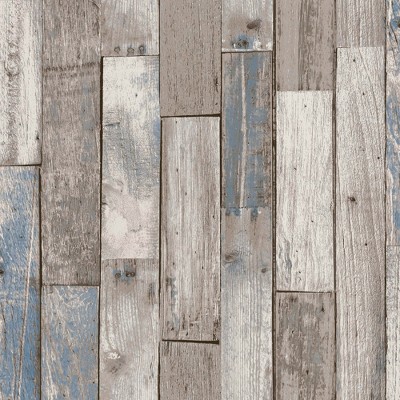 Roommates Distressed Barn Wood Plank Peel And Stick Wallpaper Black : Target