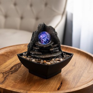 Nature Spring LED Rock & Glass Ball Water Fountain - 1 of 4
