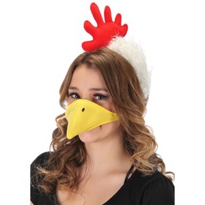 HalloweenCostumes.com    Plush Headband & Beak Chicken Kit, Red/White/Yellow - 1 of 4