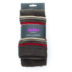 Memoi Stripesation Legwarmer/Flatknit Cotton Blend Sweater Tights - 1 of 2