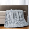HomeRoots 48" X 72" Light Gray Cotton Quilted Plush 15 Pound Weighted Blanket - 2 of 4