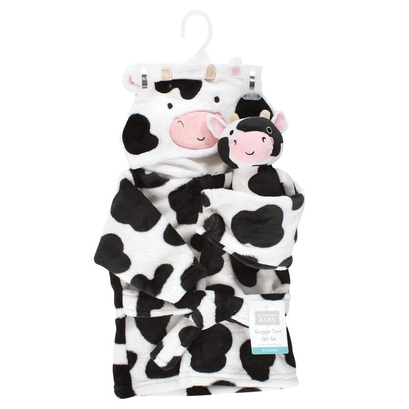 Hudson Baby Unisex Baby Plush Bathrobe and Toy Set, Cow, One Size, 2 of 4