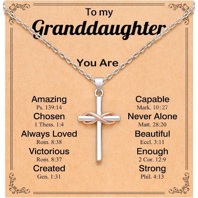 Cross Necklace – Faith Gift for Girls, Women (Christmas/Birthday/Valentine's)