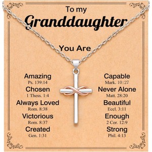 Cross Necklace – Faith Gift for Girls, Women (Christmas/Birthday/Valentine's) - 1 of 4