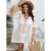 Womens Swimsuit Cover Up Hollow Out Swimwear Beach Bathing Suit Bikini Coverups Regular - 2 of 4