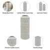 Ceramic Vase - Geometric Textured Ceramic Cylinder - Modern Decorative Accent for Home, Office, Bedroom, or Living Room - 22" White - 3 of 4