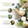 COZONY 16/24/30" Pre-Lit Christmas Wreath with 40 LED Lights – Silver & White Ornaments, Timer, 8 Modes, Holiday Door Decoration - 3 of 4