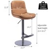 NicBex Swivel Bar Stools,Faux Leather Bar Chair with Backrest,Stainless Steel Base and Footrest for Home Kitchen Counter,Brown - 3 of 4