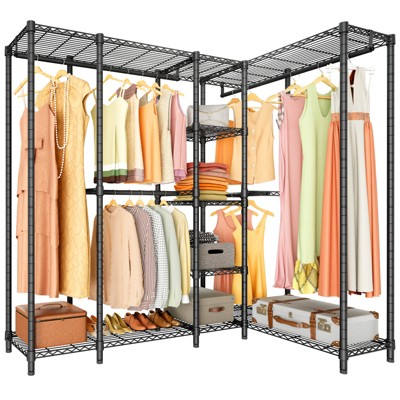 Vipek S3 Heavy Duty Garment Rack Free Standing Clothes Rack Closet Storage  Organizer Large Wardrobe With 6-tier Shoe Rack, Black : Target