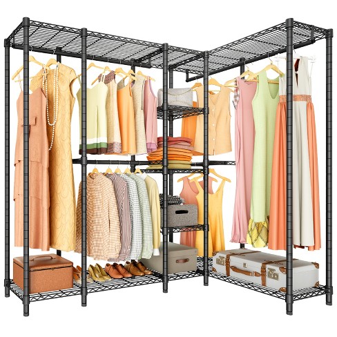 VIPEK L50 Protable Closet Rack Large Corner Freestanding Wardrobe Closet, Multi-functional L Shaped Clothes Rack Heavy Duty Metal Clothing Rack for