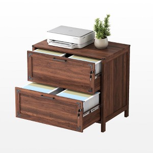 Rbied Wood File Cabinet Storage Cabinet with Lock and 2 Drawers for Home Office Bedroom - 1 of 4