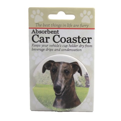 Car Coaster 2.5" Greyhound Car Coaster Absorbant E & S Pet  -  Coasters