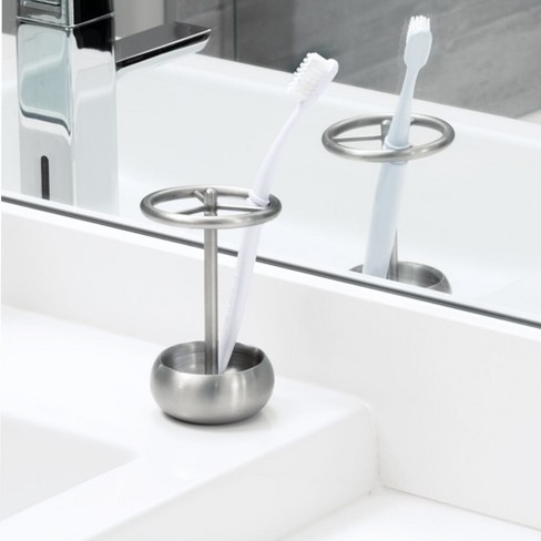 Eviva Square Holdy Tooth Brush Holder (Brushed Nickel) Bathroom Accessories
