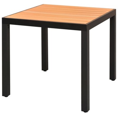 vidaXL Patio Table Brown 31.5 inches x31.5 inches x29.1 inches  Aluminium and WPC