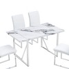 CAVINAS Dining Table Kitchen Table for 6 Rectangular Faux Marble Top and Metal Base Dining Table - 4 of 4