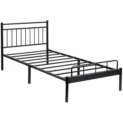 Garden Elements Luna Steel Modern Twin Bed Frame, Black Frame for Twin Size Mattress
