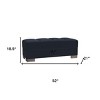 HomeRoots 52" Dark Blue and Brown Chenille Tufted Storage Ottoman - 3 of 4
