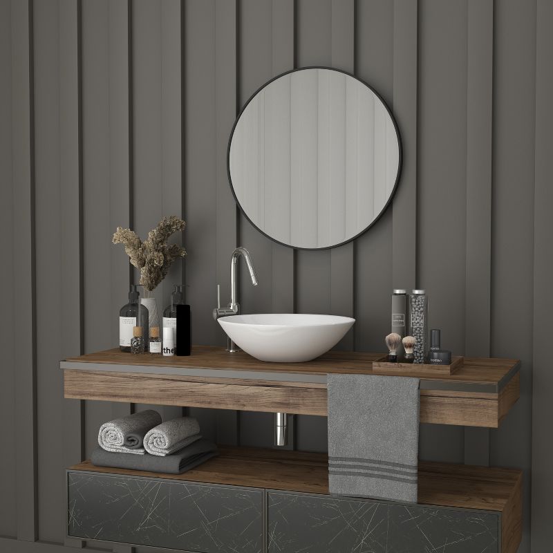 Merrick Lane Monaco Accent Mirror for Bathroom, Vanity, Entryway, Dining Room, & Living Room, 3 of 15