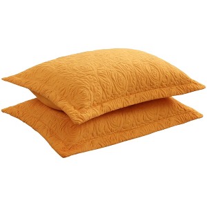 Marcielo 2 Pcs Embroidered Decorative Pillow Shams Set Standard Size - 1 of 4