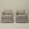 KINWELL 31" Wide Linen Fabric Upholstered Swivel Barrel Chair, Set of 2 - 2 of 4