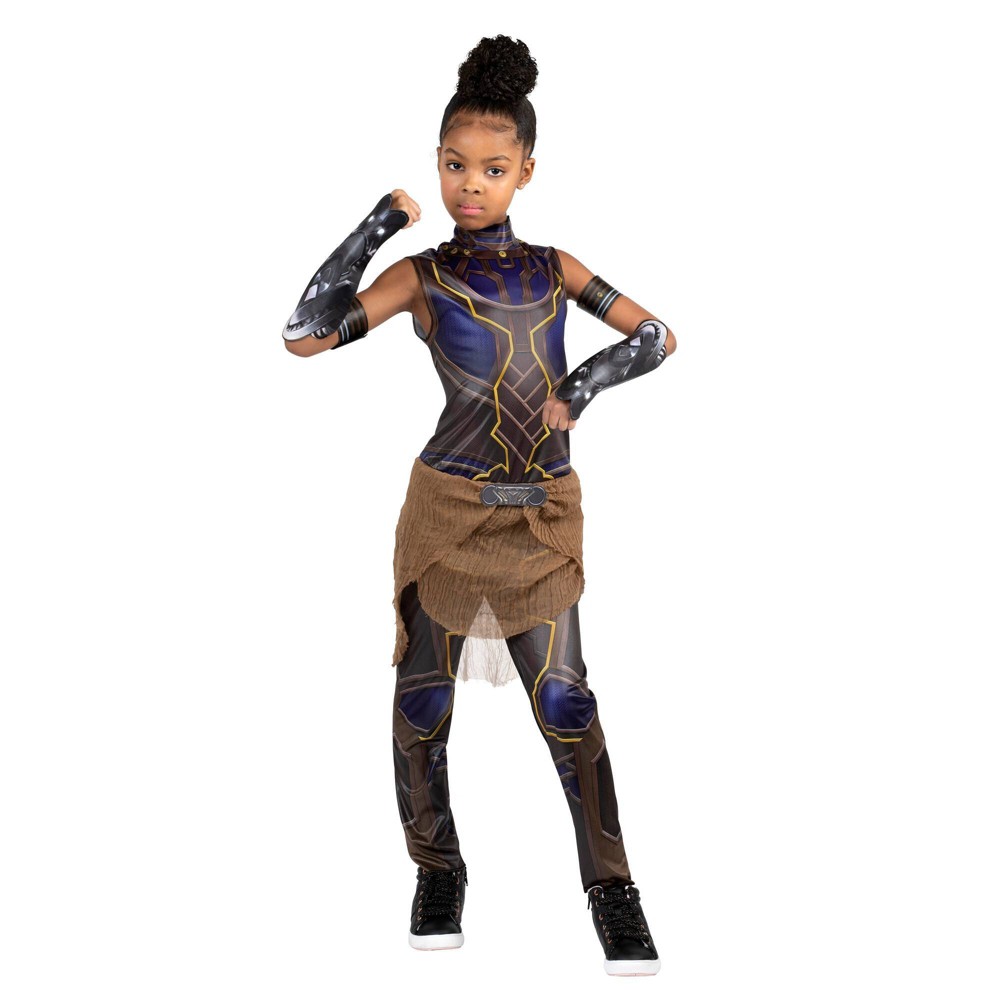 Halloween Kids' Marvel Black Panther Shuri Halloween Costume Jumpsuit with Accessories Medium 