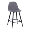 Fabric & Metal Mid-Century Modern Counter Stool (Set of 2) with Upholstered Seat and Backrest for Kitchen, Bar, or Counter Area - 2 of 4