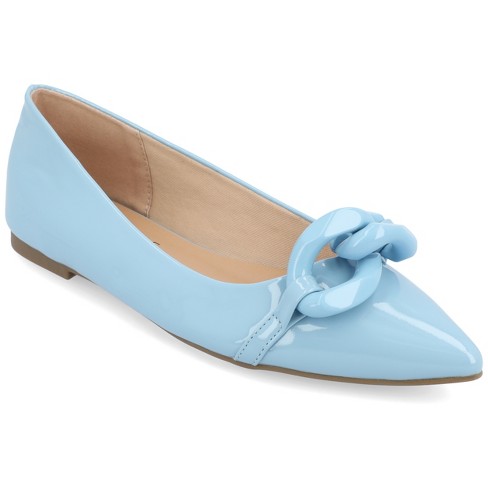 Journee Collection Womens Clareene Slip On Pointed Toe Ballet Flats Blue 12