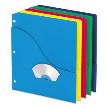 Pendaflex Essentials Wave Slash Pocket Project Folders 3 Holes Letter Five Colors 10/Pack 32900