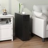 Costway Bathroom Floor Cabinet Toilet Narrow Storage Organizer with Flip Top Black - 4 of 4