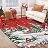 Christmas Area Rugs, Washable Non-Slip Snowscape Carpet, Soft Low Pile Foldable Stain Resistant for Bedroom, Home - 3 of 4