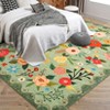 Modern Washable Area Rug for Living Room, Vintage Floral Floor Rug with Non Slip Backing, Low Pile Resistant Carpet for Home, - 2 of 4