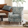 Vincent Wooden Upholstered Armchair with Fabric Pattern and Wingback Design for Bedroom| ARTFUL LIVING DESIGN - 2 of 4