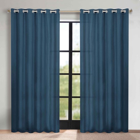 Classic Modern Solid Room Darkening Semi-blackout Curtains, Grommets ...
