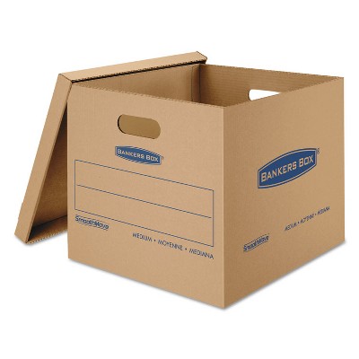 Bankers Box SmoothMove Classic Medium Moving Boxes 18l x 15w x 14h Kraft/Blue 8/Carton 7717201
