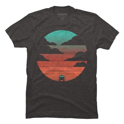 Men's Design By Humans Driving into the sunset By radiomode T-Shirt