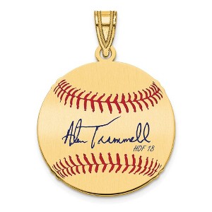 Black Bow Jewelry 14K Gold Plated Alan Trammell Signature SM Enamel Baseball Pendant - 1 of 4